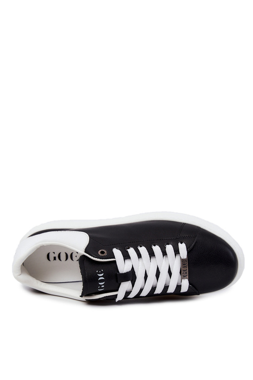 Buty Sportowe Skórzane Męskie Czarne GOE JJ1N4065