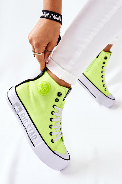 High Sneakers On A Platform Big Star II274015 Neon Yellow