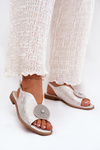 Shiny Women's Sandals With Decorative Detail S.Barski KV51-012 Silver