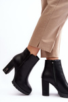 Women's Heeled Boots With Zipper Black Rasoda