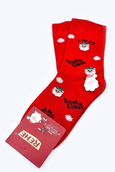 Christmas Cotton Socks SANTA CLAUS Red