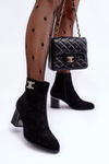 Suede Boots With Ornament On Heel Black Dwinja