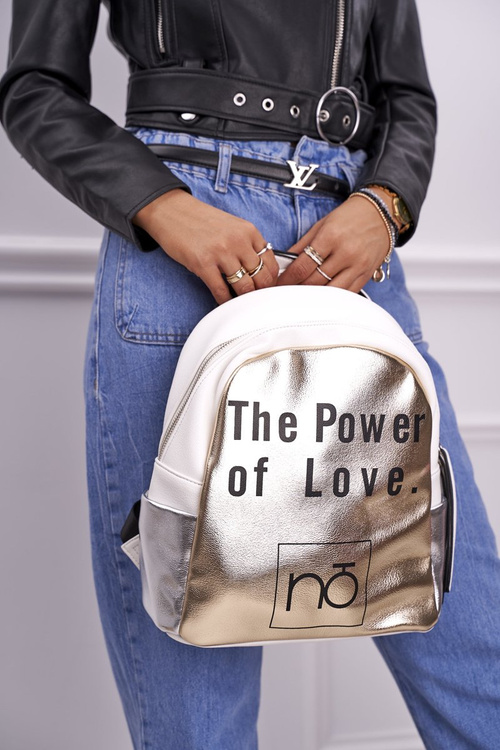 Classic Women's Backpack Nobo White Gold NBAG-I1990-CM00