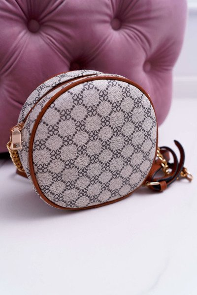 Handbag Chest Round Beige and Brown