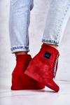Women's Sneakers Lu Boo With Chains Suede Multi-Red Monica