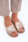 Leather Elegant Ballet Flats With Open Toes Beige Zazoo 1865