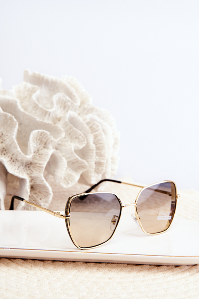 Women's Sunglasses with Glitter Inserts UV400 Gold