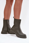 Women's Platform and Flat Heel Boots Green Levira
