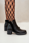 Women's Eco Leather Ankle Boots With Heel Insulated Black Revianna