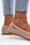 Women's Beige Faux Suede Moccasins Amrutia