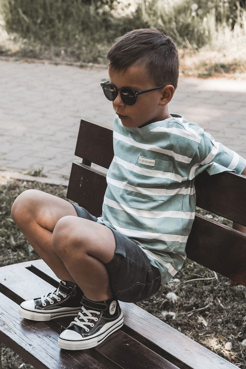 Children's Leather Sneakers With Velcro Black Bruni