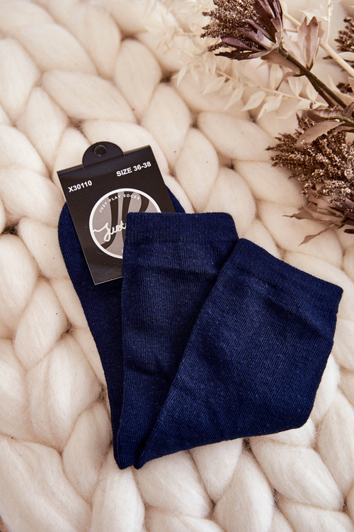 Women's Classic Cotton Socks Smooth Navy blue