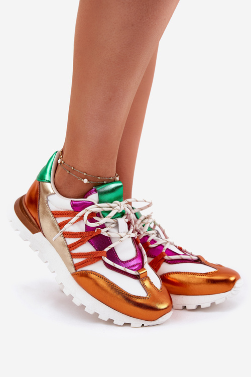 Sneakersy Półbuty Damskie Skórzane Multikolor Artiker 56C1737