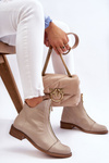 Leather Zipper Boots Nicole 2785/008 Beige