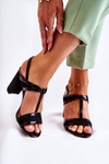 Fashionable Leather Sandals On A Bar Black Passion