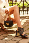 Embellished Sandals with Stiletto Heel D&A CR026 Black