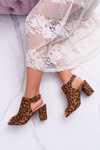 Women's Stiletto Sandals with Peep Toe Leopard Esta