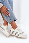 Women's Leather Sneakers On Platform GOE RR2N4106 White