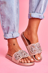 Women's Flip Flops With Crystals Rose Gold Audrey