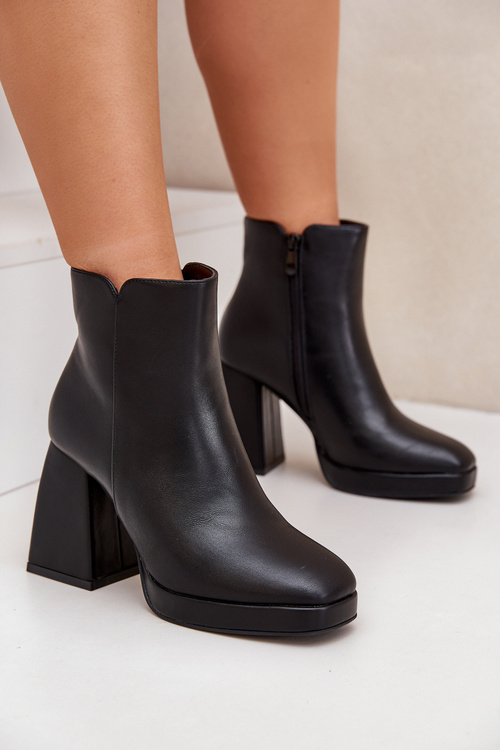 High Heeled Boots Eco Leather Black Selarae