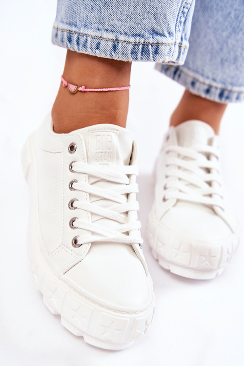 Fashionable Leather Sneakers Big Star KK274142 White