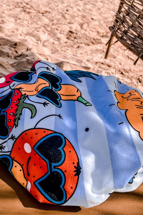 Backpack Bag Towel 3in1 Stripes White and Blue