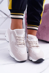 Sporty Women's Suede Shoes Beige White Lollipop