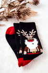 Men's Reindeer Socks Black and Red