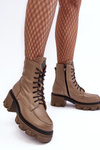 Leather Women's Padded Trapper Boots Lemar Brown Rehin