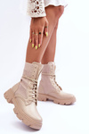 Women's Lace-up Booties Beige Marlissa