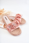 Women's Slippers With Material Flowers Pink Susana