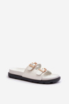 Women's Eco Leather Sandals with Buckles White Valmira
