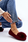 Women's Burgundy Moccasins with Fur Novas