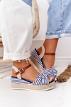 Wedge Sandals In Sailor Style Blue La Isla Bonita