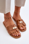 Women's Flat Sandals with Decoration Camel Kavinia