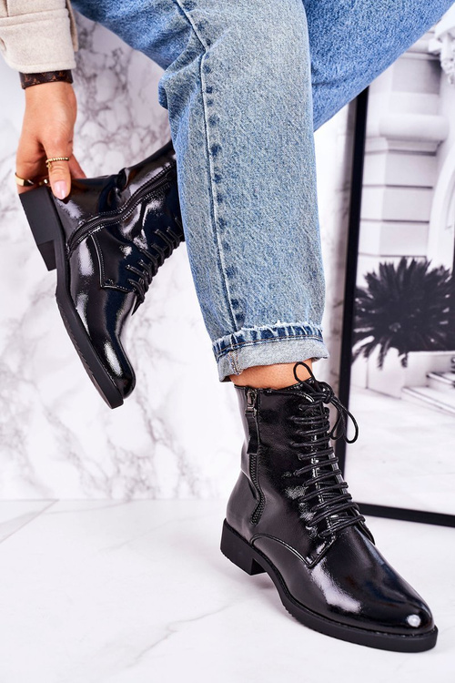 Classic Women's Insulated Boots Shiny Black Simplicity