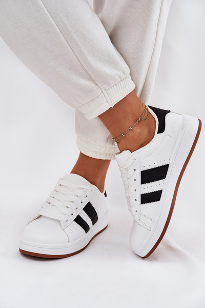 Eko Skórzane Sneakersy Damskie Białe Arlenina