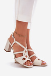 Ladies Heeled Sandals Sergio Leone SK884 Pearl