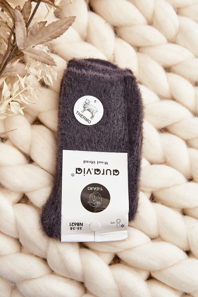 Warm Smooth Women's Alpaca Socks Dark Gray
