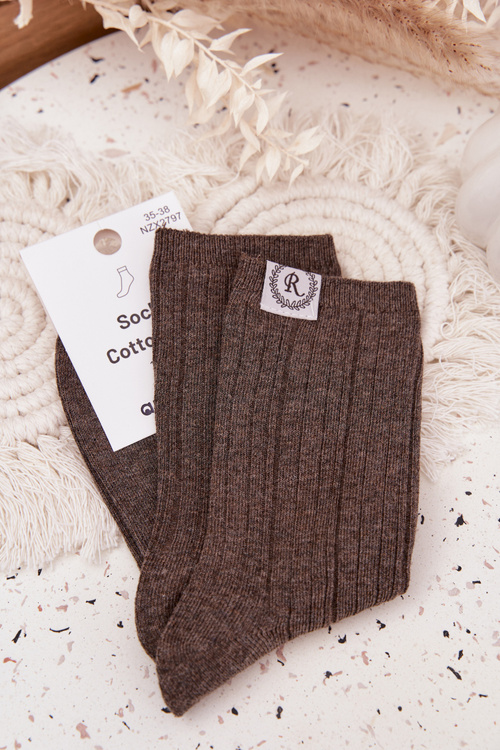 Damskie Skarpetki Bawełniane Ciemnoszare