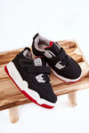 Children's Leather Sports Shoes Black and Red Marisa