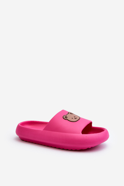 Light Women's Foam Slippers With Teddy Bear Fuchsia Lia
