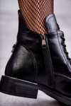Lace-up boots on a flat heel Black Grete