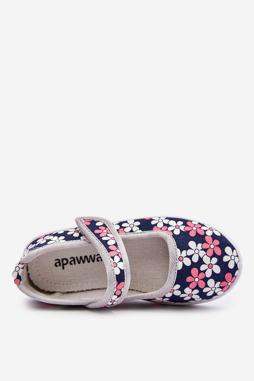 Children's ballerinas in flowers navy blue-Grey Noah
