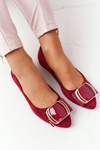 Suede Ballerinas With A Buckle Sergio Leone BL623 Burgundy