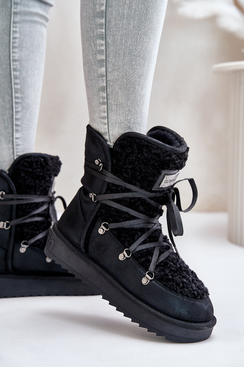 Śniegowce Wegańskie Na Platformie D.Franklin DFSH370004 Czarne