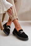 Women's Eco Suede Moccasins With Decoration Black Wistera