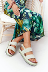 Suede Sandals On A Platform Green Olimpia