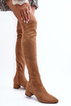 Kozaki Na Niskim Obcasie Za Kolano Camel Maidna 8098-2