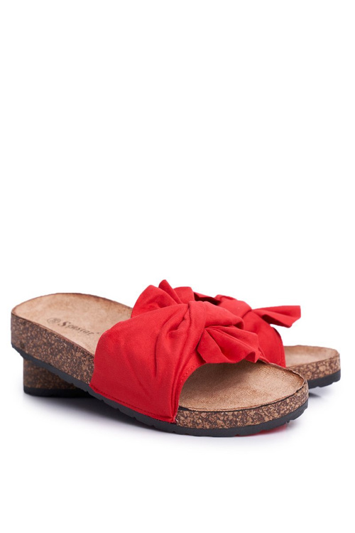 Women's Cork Flip Flops Cardboard Red Felis